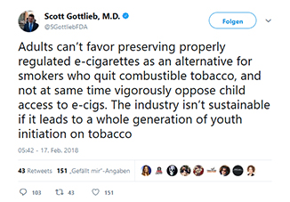 Gottlieb, FDA, E-Zigarette